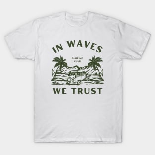 Vintage Surfing Surfer Waves T-Shirt